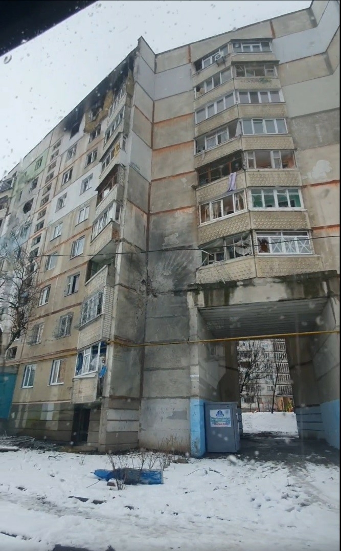 Bombardiertes Haus Ukraine